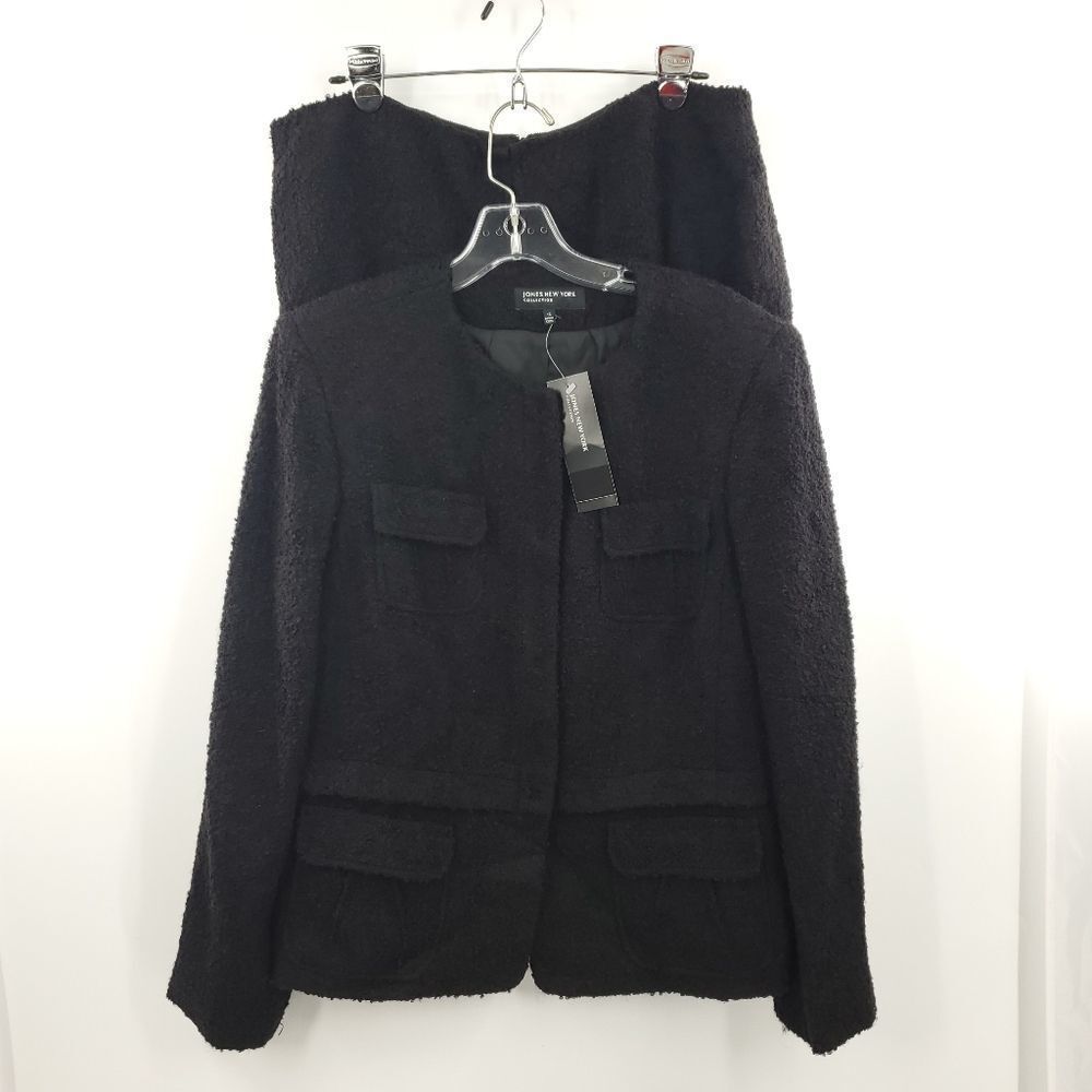 🩵JONES NEW YORK COLLECTION November womens 14 black office skirt set